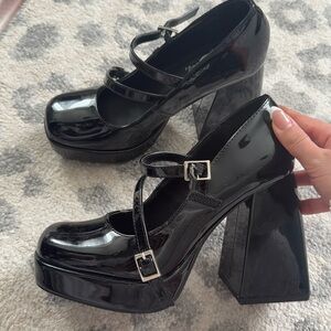 Black platform mary jane’s